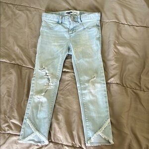 Old Navy Blue Skinny Jeans with Distressed Details